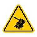 Attention Blacksmith! Caution Hammer and Anvil! Yellow triangular road sign