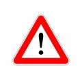 Attention, bright red warning sign on white Royalty Free Stock Photo