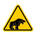 Attention bull. Caution Buffalo. Yellow road sign Danger
