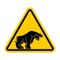 Attention bull. Caution Buffalo. Yellow road sign Danger Royalty Free Stock Photo