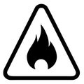 Attention! Camp Fire. Vector Icon Isolated on White Background Royalty Free Stock Photo