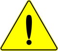 Attention caution exclamation yellow vector sign Royalty Free Stock Photo