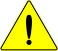 Attention caution exclamation yellow vector sign Royalty Free Stock Photo