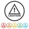 Attention caution sign icon. Exclamation mark. Hazard warning symbol Royalty Free Stock Photo