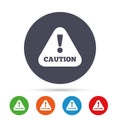 Attention caution sign icon. Exclamation mark. Royalty Free Stock Photo