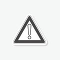 Attention caution sign sticker, simple vector icon Royalty Free Stock Photo