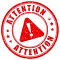 Attention caution stamp Royalty Free Stock Photo