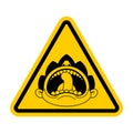 Attention Child tantrum. Caution Boy crying open mouth. yellow triangle road sign Royalty Free Stock Photo