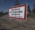 An attention construction site sign