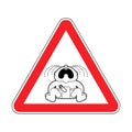 Attention Crying baby. Warning red road sign. Caution Childrens tantrum
