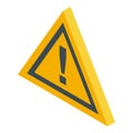 Attention danger authentication icon, isometric style