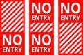 Attention Danger warning caution vector signs. Various white and red warning signs with diagonal lines stripes. Danger zone Royalty Free Stock Photo