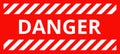 Attention Danger warning caution vector signs. Various white and red warning signs with diagonal lines stripes. Danger zone Royalty Free Stock Photo