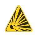 Attention dangerously explosive yellow element. Warning sign.
