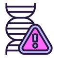 Attention dna icon outline vector. Genetic lab Royalty Free Stock Photo