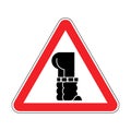 Attention Down pants. Warning red road sign. Caution pull off Jeans Royalty Free Stock Photo