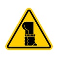 Attention Down pants. Warning yellow road sign. Caution pull off Jeans Royalty Free Stock Photo