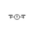 attention drone icon. Element of drones for mobile concept and web apps illustration. Thin line icon for website design and develo