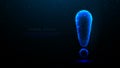 Attention or emergency notifications alert sign. Exclamation mark icon. outline from low polygon, Glowing wireframe, linear, line