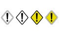 Attention Exclamation Mark Icons in Square Shape Representing Warning and Alert Royalty Free Stock Photo