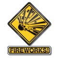 Attention explosive fireworks and new year`s eve celebration