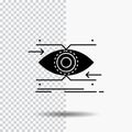 attention, eye, focus, looking, vision Glyph Icon on Transparent Background. Black Icon Royalty Free Stock Photo