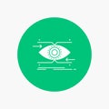 attention, eye, focus, looking, vision White Glyph Icon in Circle. Vector Button illustration Royalty Free Stock Photo