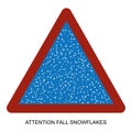 attention fall snowflakes icon