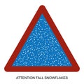 Attention fall snowflakes icon vector