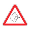 Attention Fart. Warning red road sign. Caution Farting Royalty Free Stock Photo