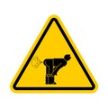 Attention Fart. Warning yellow road sign. Caution Farting