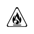 Attention fire hazard black element. Warning sign. Pictogram for web page, mobile app, promo. UI UX GUI design element. Royalty Free Stock Photo