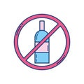 Attention forbidden alcohol sign icon