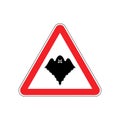 Attention Ghost. Caution Spooky. Red triangle road sign