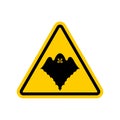 Attention Ghost. Caution Spooky. Yellow triangle road sign