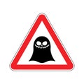 Attention ghost. Dangers of red road sign. spook Caution