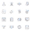 Attention-grabbing line icons collection. Captivating, Striking, Compelling, Enthralling, Mesmerizing, Fascinating