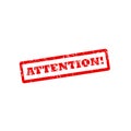 ATTENTION grunge vector stamp with scratches Royalty Free Stock Photo