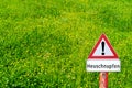 Attention hayfever shield in Germany Royalty Free Stock Photo