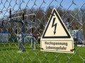 Attention! High voltage! risk of death! in german