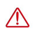 The attention icon. Danger symbol. Flat