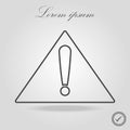 The attention icon. Danger symbol. Flat Vector illustration. Vector attention sign with exclamation mark icon. Risk sign vector il Royalty Free Stock Photo