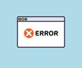 The attention icon. Error message computer window alert popup logo design. Simple Browser window. Royalty Free Stock Photo