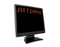 Attention on LCD screen Royalty Free Stock Photo