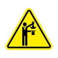 Attention Magic trick. Caution Magician Hat and hare. Yellow triangle road sign