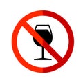 Attention: No Drinks. Web Icon in Flat Design