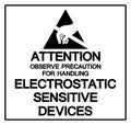 Attention Observe Precaution For Handling Electrostatic Sensitive Device Symbol Sign, Vector Illustration, Isolated On White