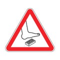 Attention Plastic construction Detail. Warning Red road sign. Step onto the Constructor. Caution Forbidding Detail Plastic