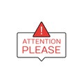 Attention please concept vector illustration of important announcement Royalty Free Stock Photo