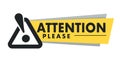 Attention please isolated icon, important announcement and exclamation mark Royalty Free Stock Photo